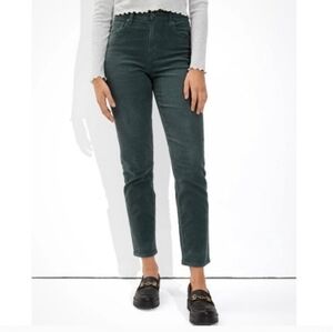 American Eagle Outfitters Dark Green Corduroy Straight Leg  Pants Size 0